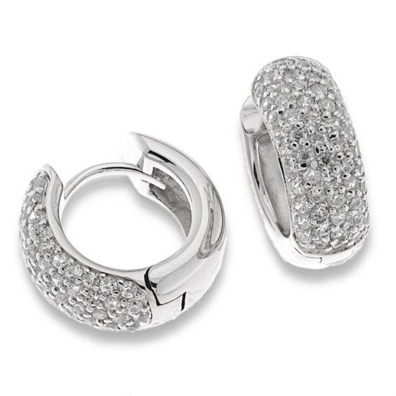 Orecchini Domar Gioielli Donna Orecchino cerchio argento 925 con zirconia cubica in Argento Cubic Zirconia EZB046514 - EZB046514